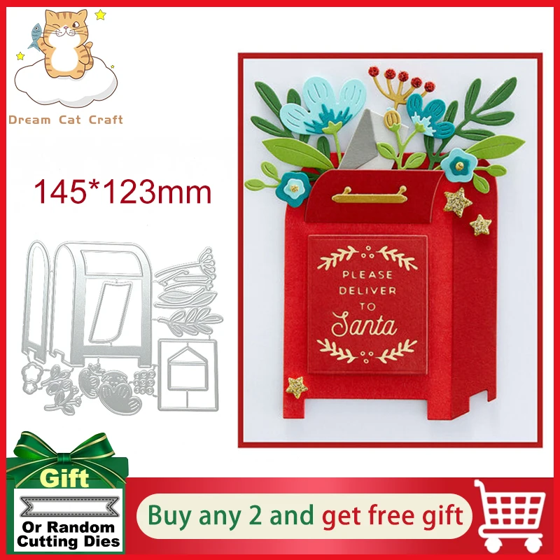 

Рождественская посылка и фотообои, металлические Вырубные штампы для рукоделия, скрапбукинг, рельефное тиснение