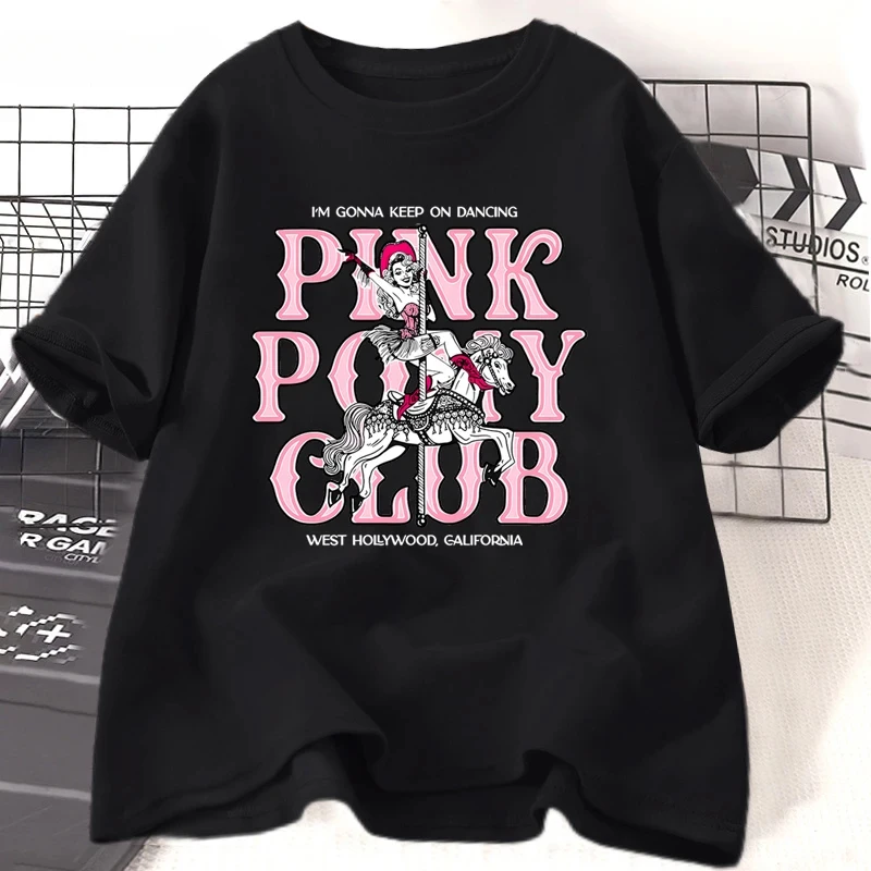 Розовая футболка Pony Club принцессы в стиле кантри женская винтажная с коротким