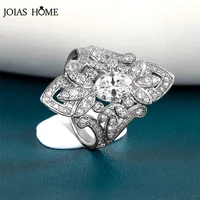 joiashome luxury rings 925 silver jewellery for women with geometric shaped aaa zircon gemstones ring wedding party gifts