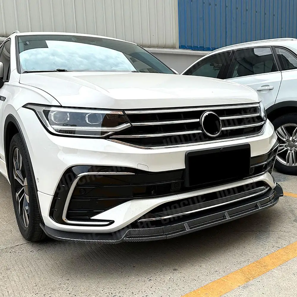 Для Volkswagen Tiguan Rline 2021+ ABS глянцевый черный передняя губа лопата передний бампер