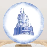 laeacco princess blue castle photography backdrop fairy tale wonderland baby shower kid birthday portrait customized background