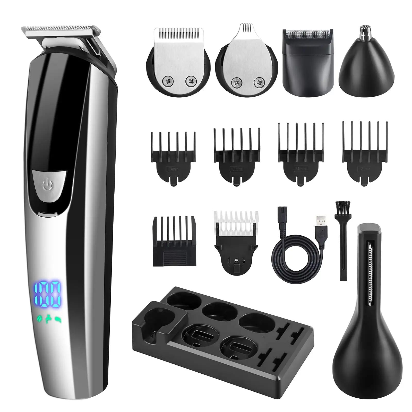 

Beard Trimmer for Men, Hair Clippers Body Beard Mustache Nose Hair Grooming Kit, Cordless Precision Trimmer 6 in 1 Grooming Kit