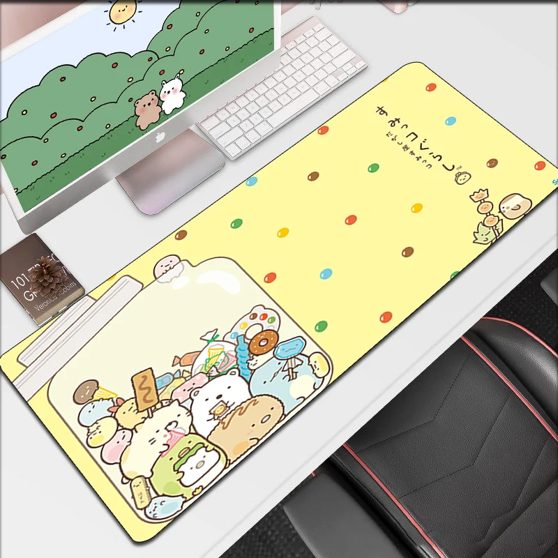 

Игровые аксессуары для ПК Sumikko Gurashi, большой коврик для мыши, резиновый коврик для настольного компьютера, коврик для мыши, коврик для клавиатуры, шкафа, размер Xxl