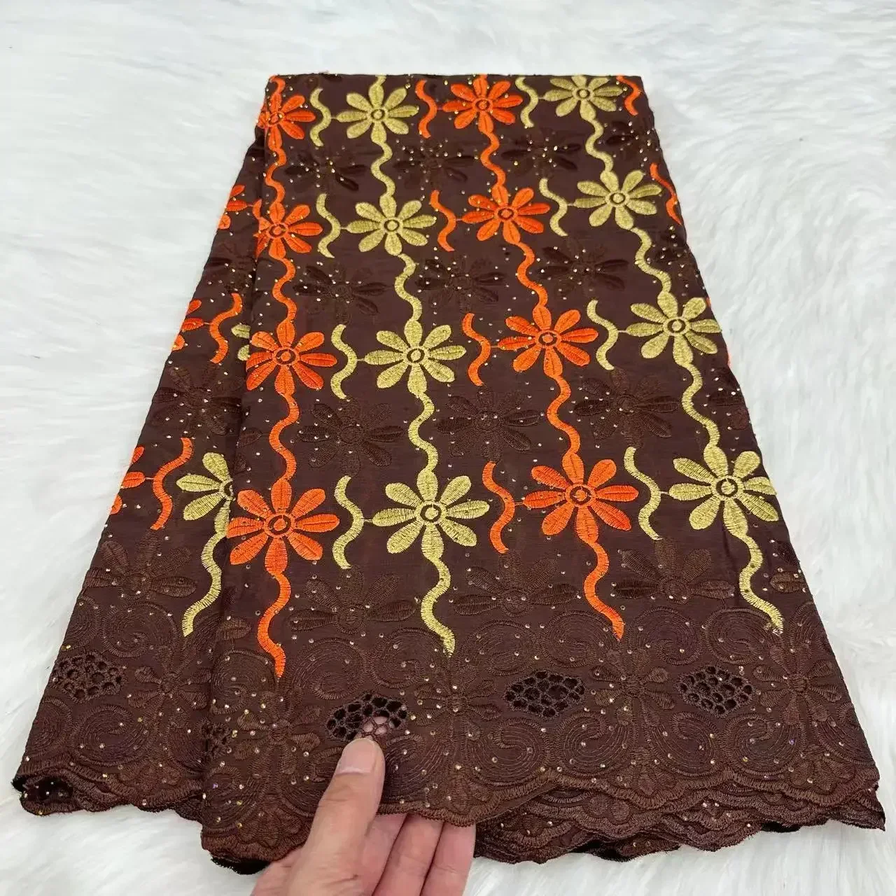 Новый стиль бирюзовая швейцарская вуаль нигерийская кружевная ткань 2024 высокое