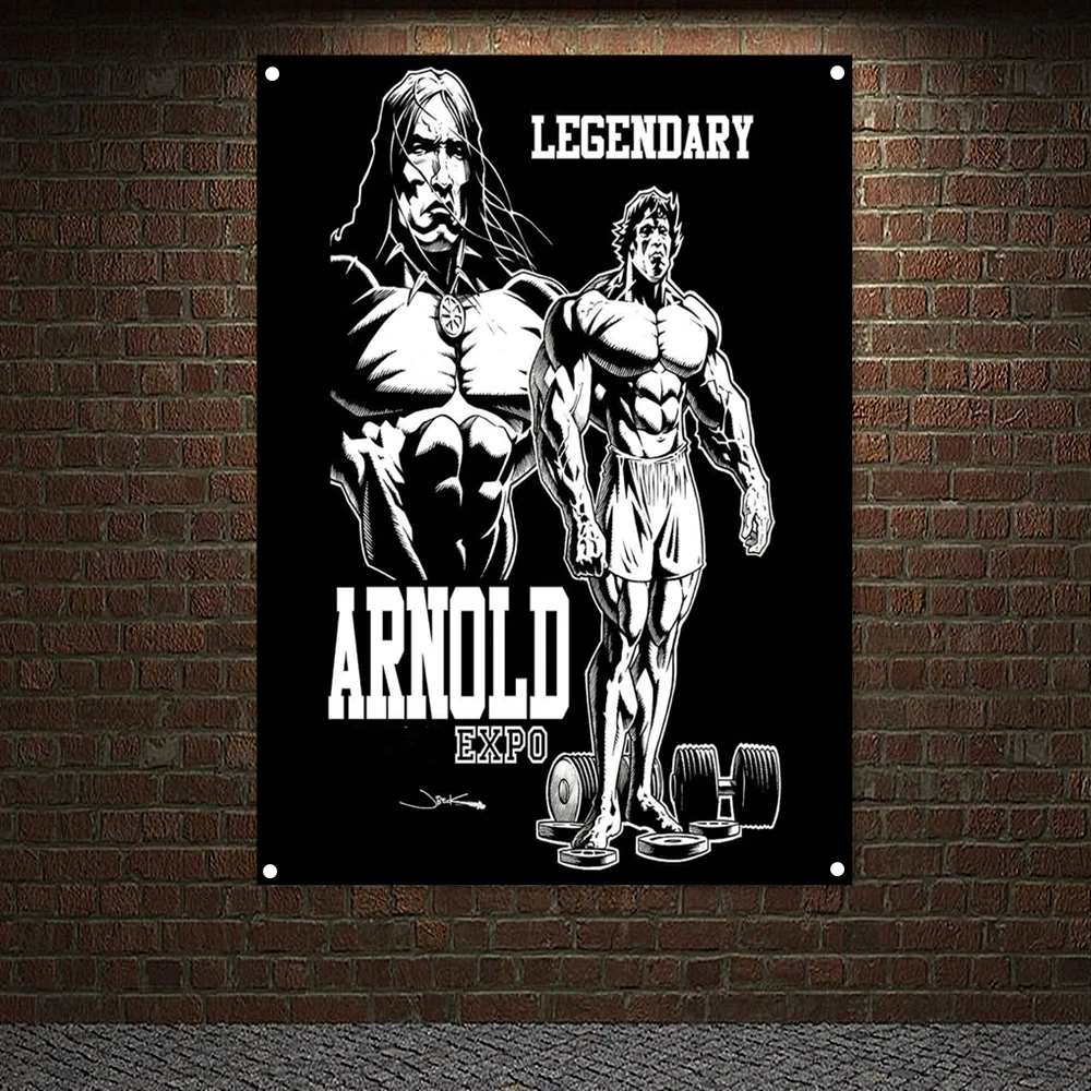 

Gym Wallpaper Canvas Painting Workout Bodybuilding Tapestry Man Muscular Body Banners Flags Wall Hanging Home Decoration Gift B2