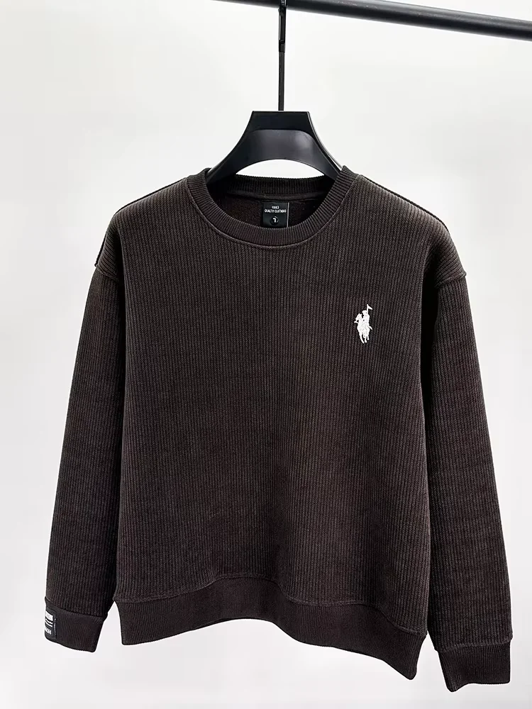  Роскошный мужской трикотажный свитер круглый воротник осень - зима новая мода