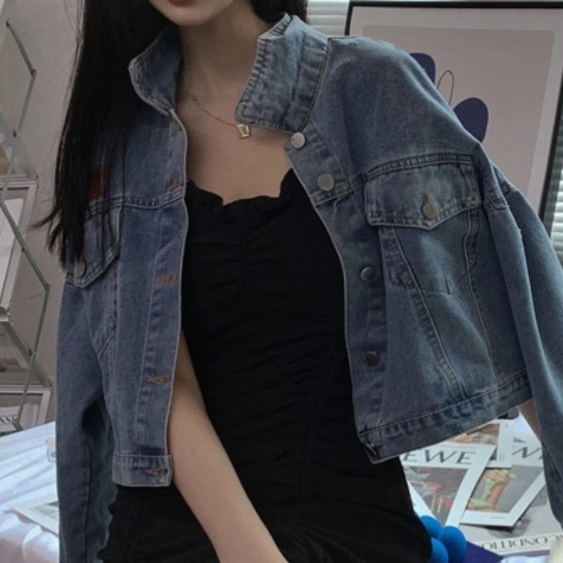 

Retro Streetwear Denim Top Korean Leisure Women's Jacket New 2023 Spring Summer Autumn Fashion Short Coat Upper Outer Garment