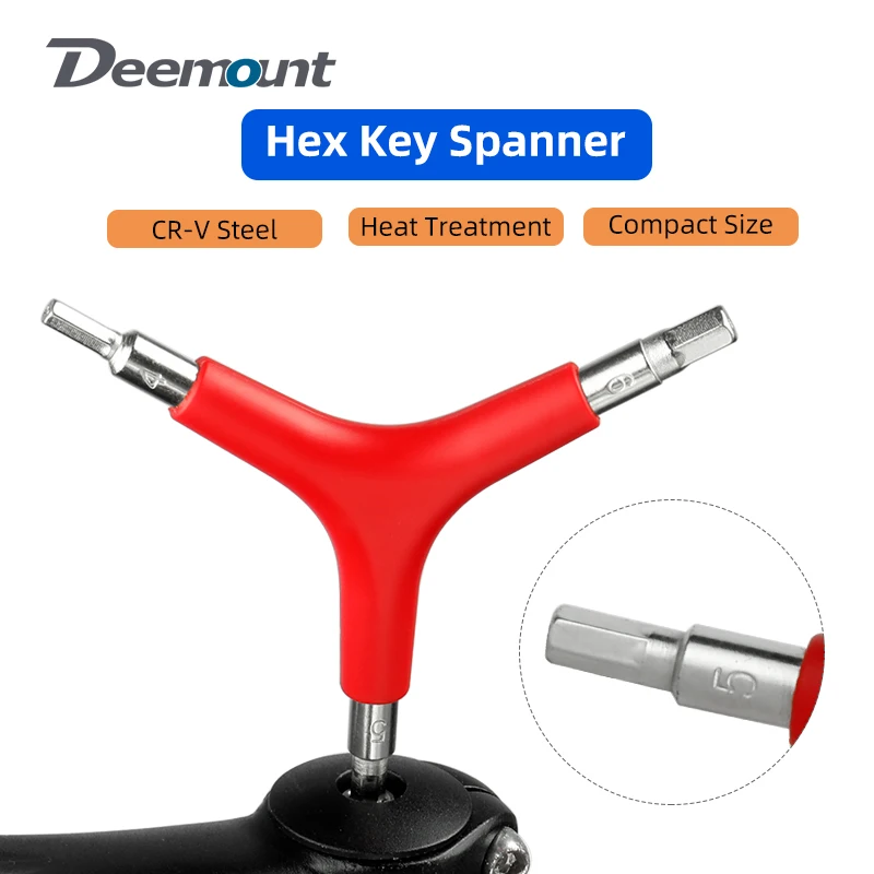 Deemount Y-Shaped Hex Wrench Bicycle 3 Way 4/5/6mm Spanner Bike Allen Hex Key Tools Hexagonal Service Repair wrenches MTB Road