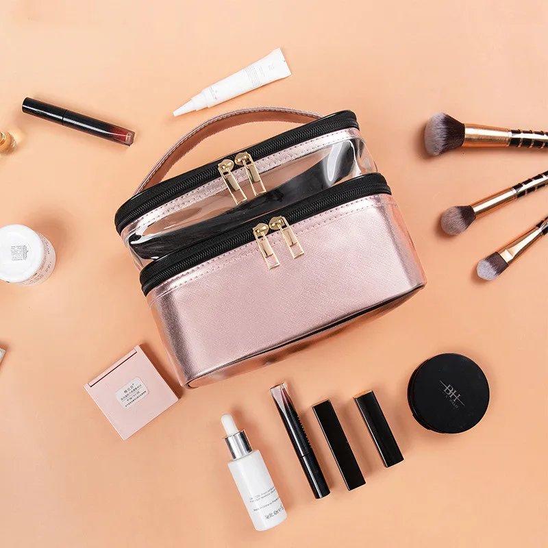 

Multifunction Travel Clear Makeup Bag Fashion Leopard Cosmetic Bag Toiletries Organizer Waterproof Females Storage Make Up Cases