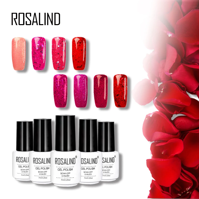 

Красная серия Гель-лаков ROSALIND полуперманентный для маникюра Гель-лак отмачиваемый Блестящий Гель-лак для ногтей УФ-лампа лак