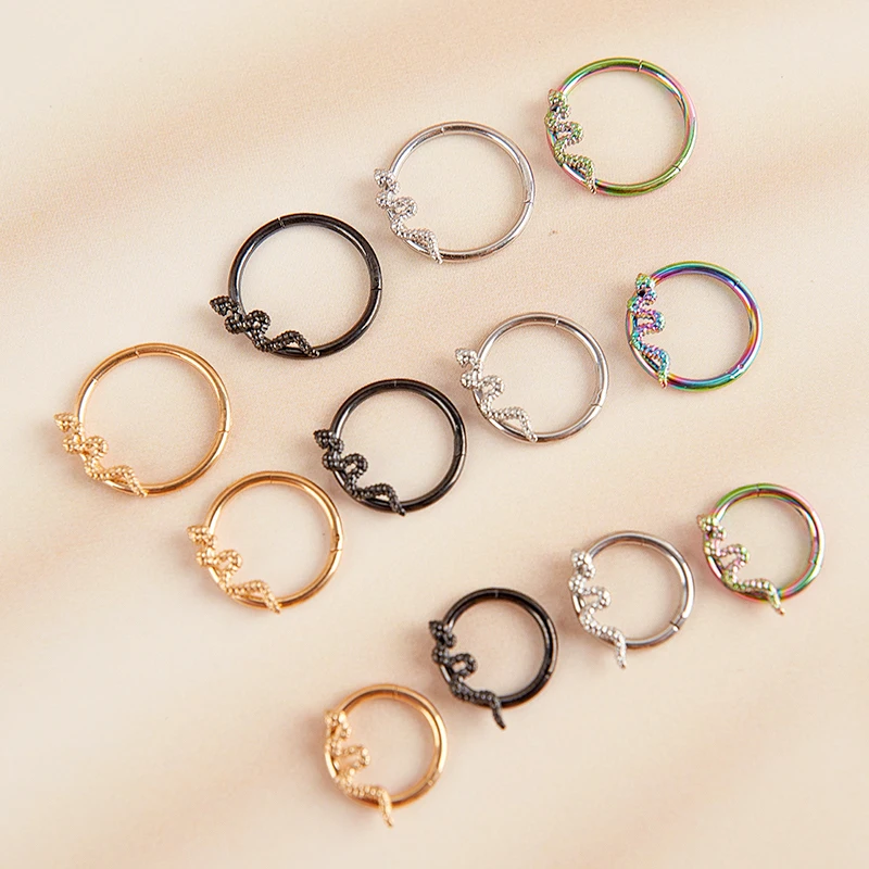 

1Pcs Nose Piercing Rings 316L Stainless Steel Piercing Ring Ear Cartilage Tragus