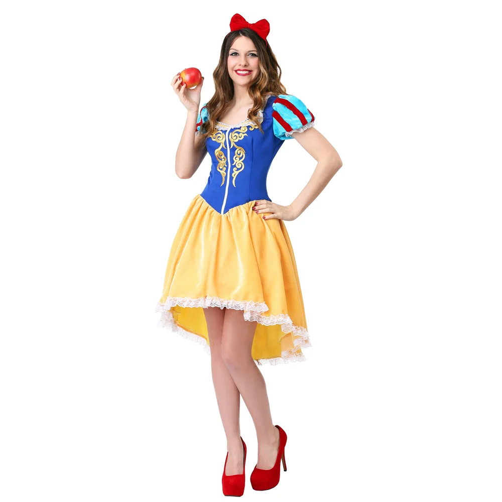 

Halloween Adult Snow White Dress Role Play Fairy Tale Princess Stage Drama Cosplay Performance Costumes