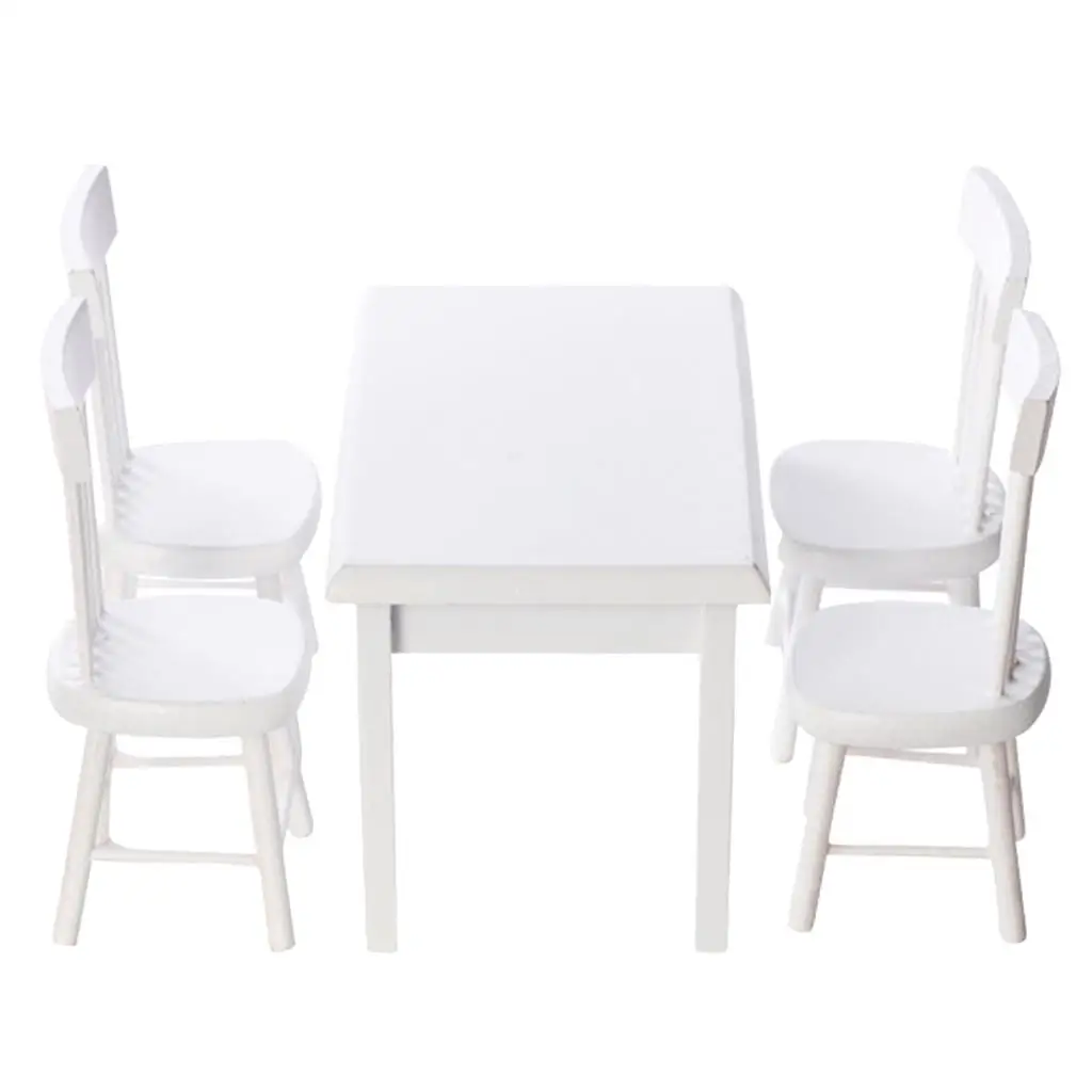 

1:12 миниатюрный кукольный домик, стол и стулья, мебель, декор для сцены жизни