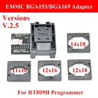 Качественный адаптер EMMC V2.5 с 4 встроенными боксами BGA BGA169  BGA153 для программатора RT809H, бесплатная доставка