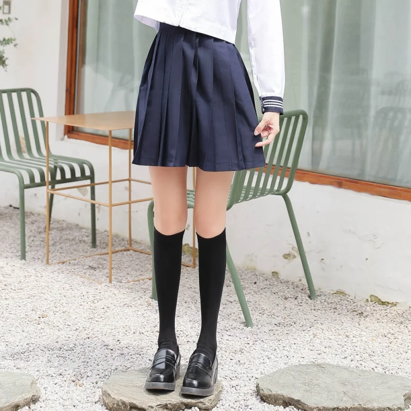 Autumn and Winter Stockings Women's Cotton Pressure Calf Socks Japanese Style Students Half Women's Socks JK Thigh High Socks Sp