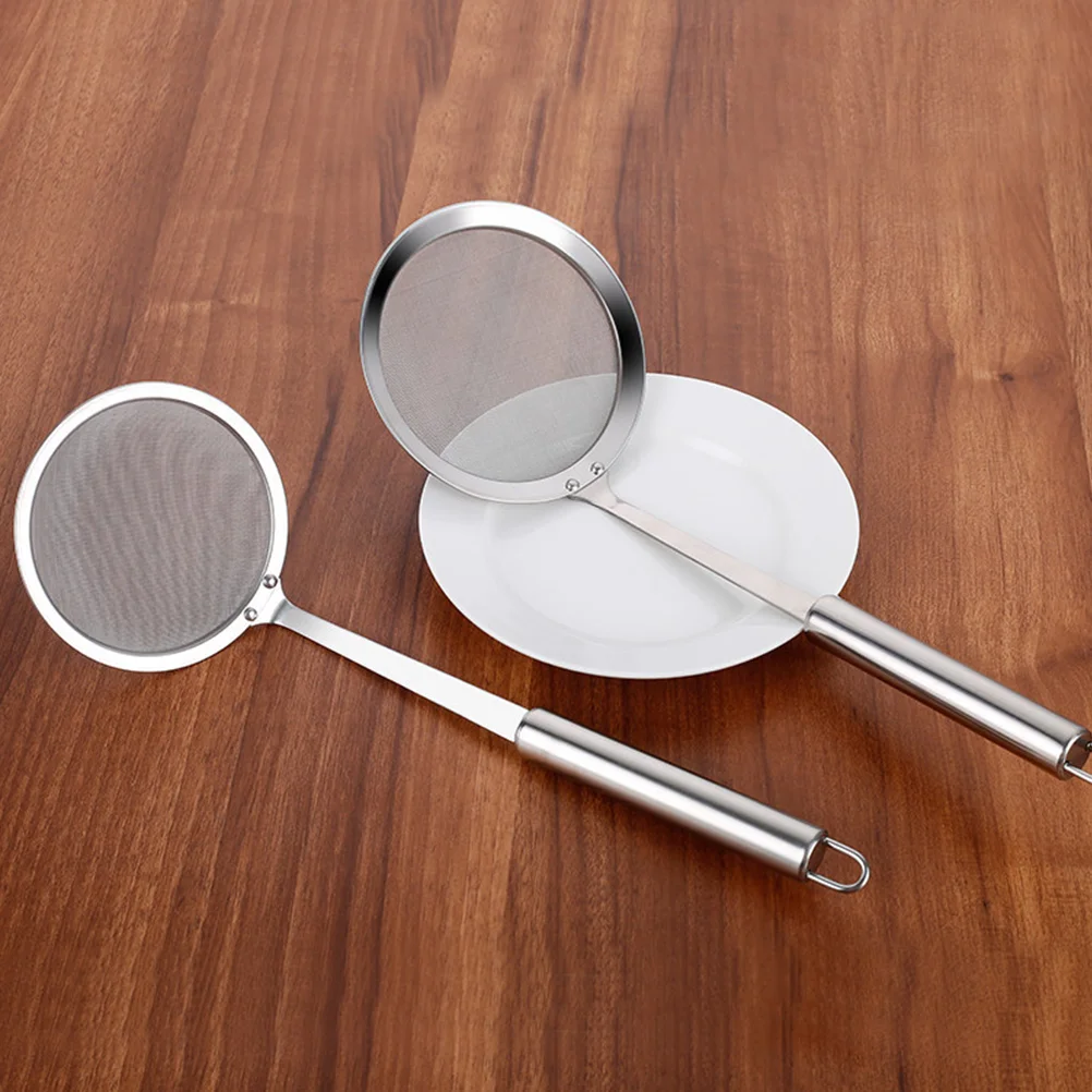 

3pcs Stainless Steel Skimmer Spoon with Handle Hot Pot Mesh Strainer Ladle Kitchen Skimming Fat Grease Gravy Thicken