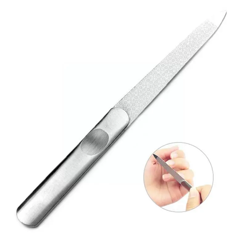 

1pc Professional Steel Nail File Buffer Metal Double Side Arts Rod Scrub Manicure Grinding Thick Tools Pedicure Nail Q2b8