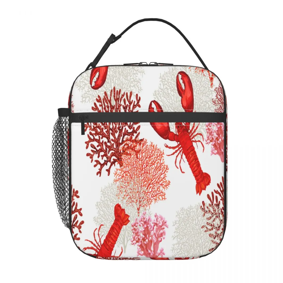 

Cooler Lunch Bag Tropical Marine Lobster Anchor Corals Insulated Thermal Food Picnic Handbag Portable Shoulder Lunch Box Tote