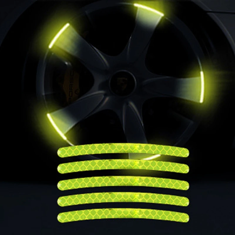 

60 шт./лот Автомобильная наклейка на ступицу колеса, светоотражающая полосатая лента для мотоцикла, автомобиля, ночного вождения, светящиеся...