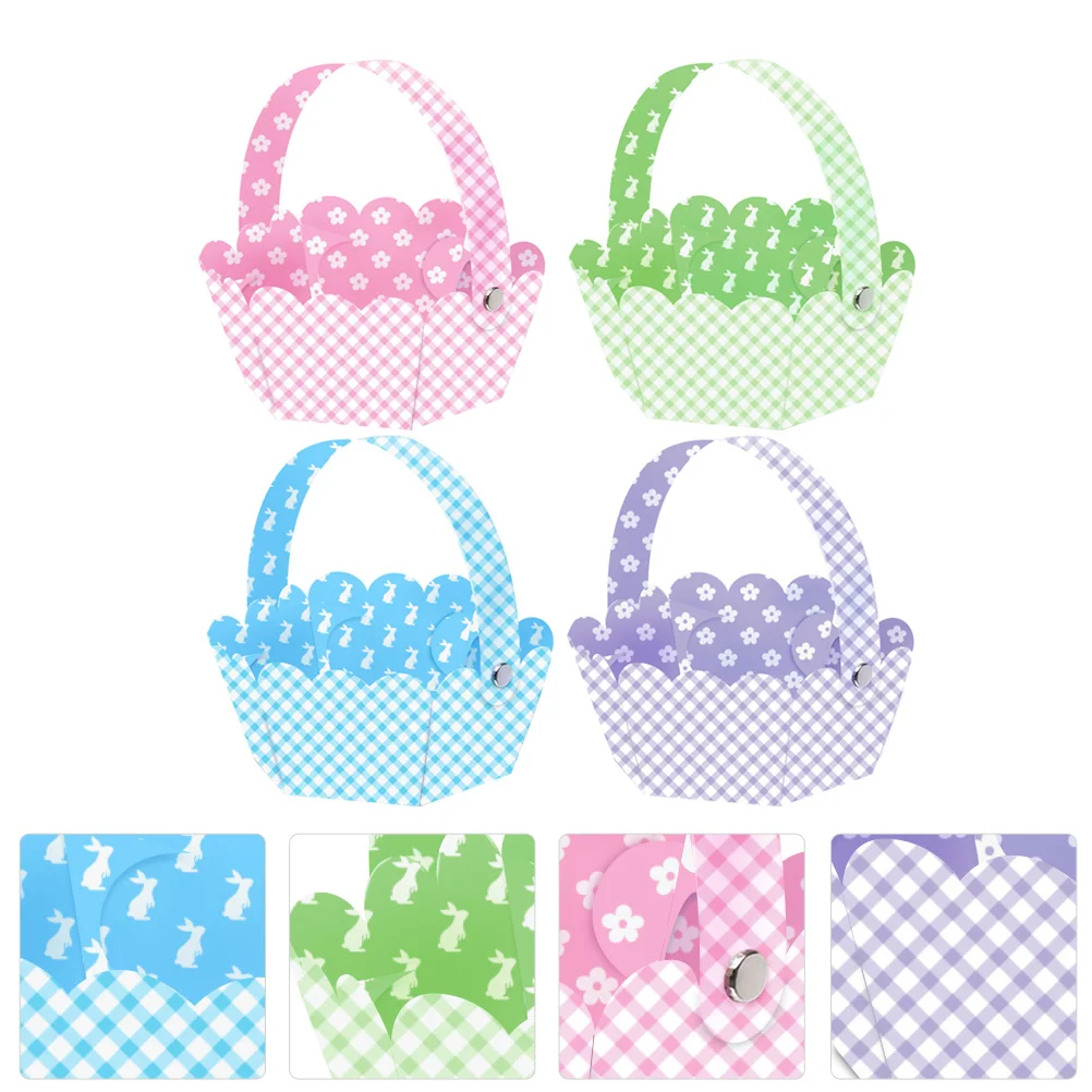 

Easter Basket Baskets Egg Handle Diy Kids Gift Party Bunny Paper Treat Bucket Candy Ornament Eggs Pails Bulk Gifts Empty Goodie