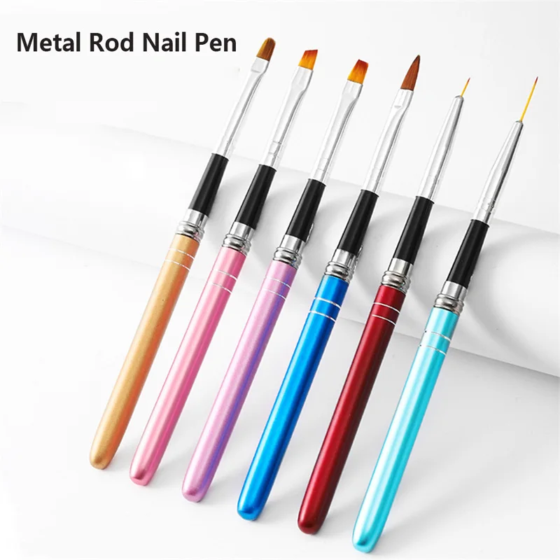 

Ручка для ногтей 1 шт. кисть для ногтей 1 шт. металлический стержень подходит для салона или домашнего использования акриловая кисть для ногт...