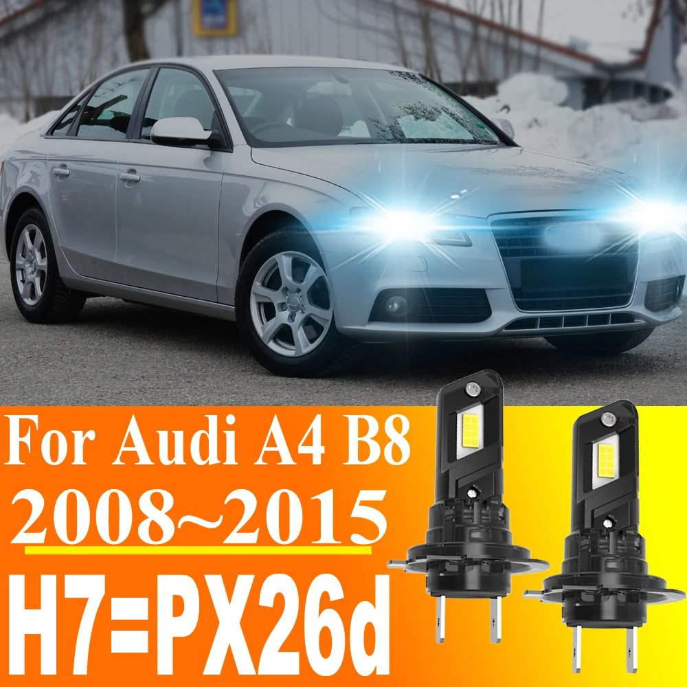 Фото 2 шт. светодиодные лампы H7 PX26d для фар Audi A4 B8 2008-2015, сверхъяркие автомобильные лампы Canbus, турбо-моторные противотуманные фары 12В 55Вт №1