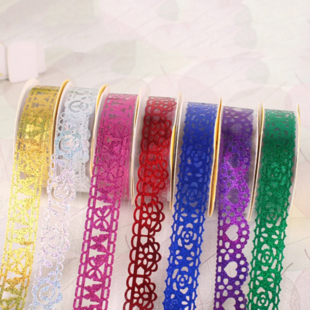 

Candy Colors Lace Tape Decoration Roll DIY Washi Decorative Sticky Paper Masking Tape Self Adhesive Tape Scrapbook Tape 1 Pc