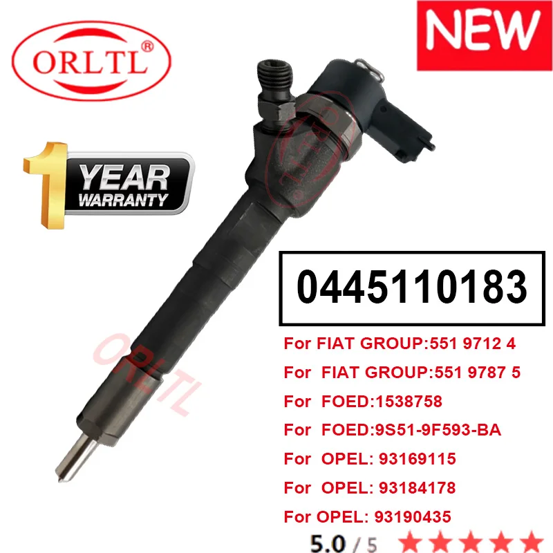 

Новинка 0445110183 0445 110 183 дизельный топливный инжектор для Bosch OPEL FIAT VAUXHALL 0986435102 55197124 55197875 9S51-9F593-BA
