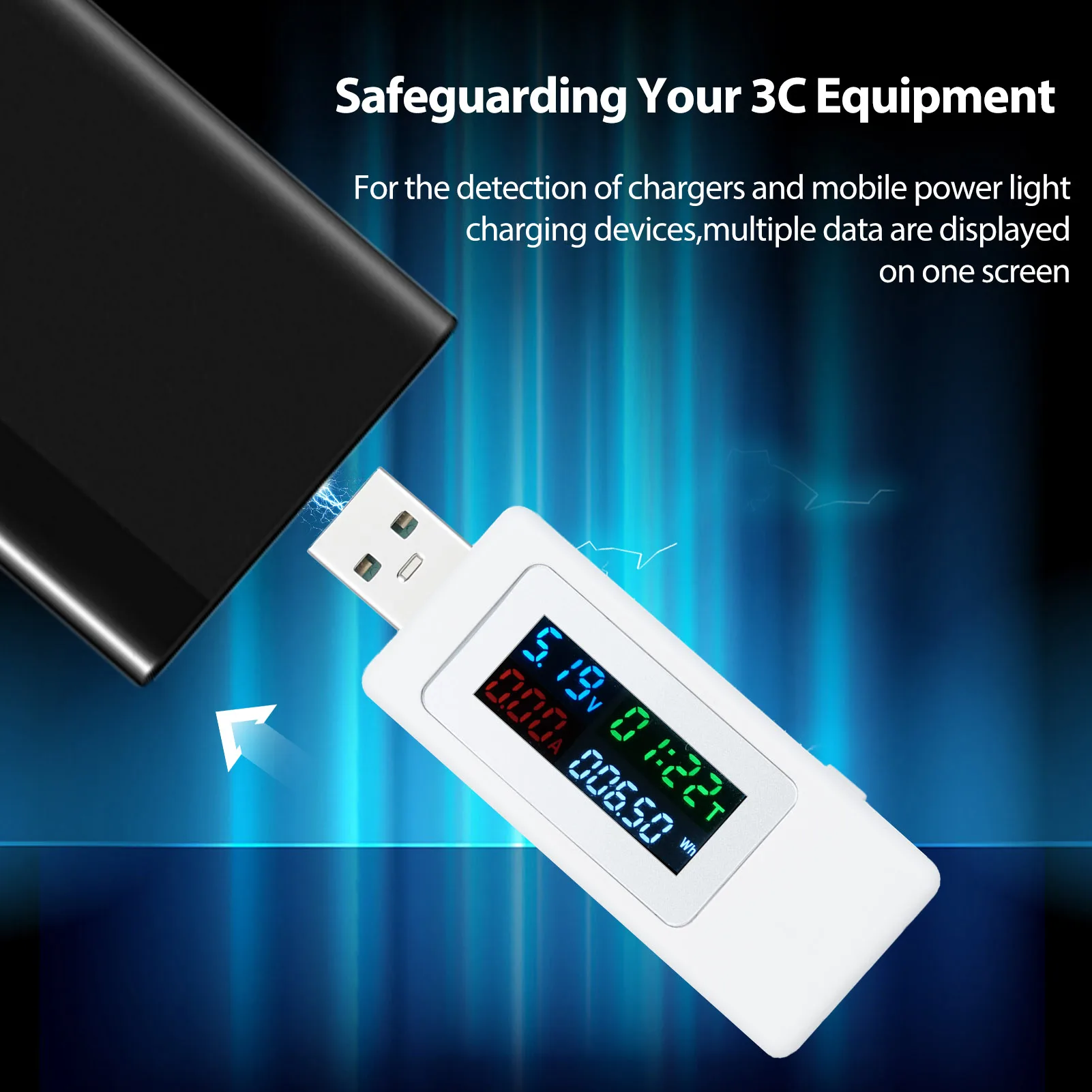 USB-тестер измеритель мощности и напряжения 4-30 в 0-195 А 0-Вт