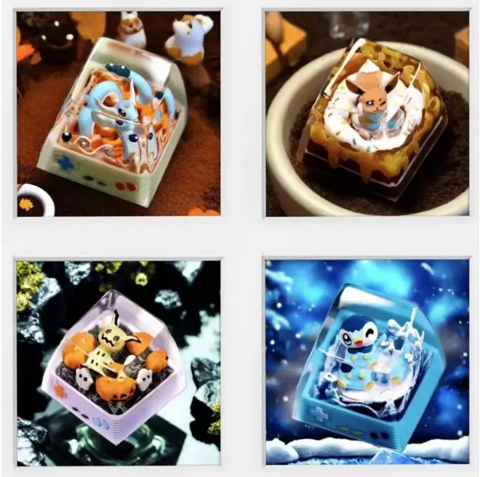 Механическая клавиатура с персонажем аниме Покемон прозрачная