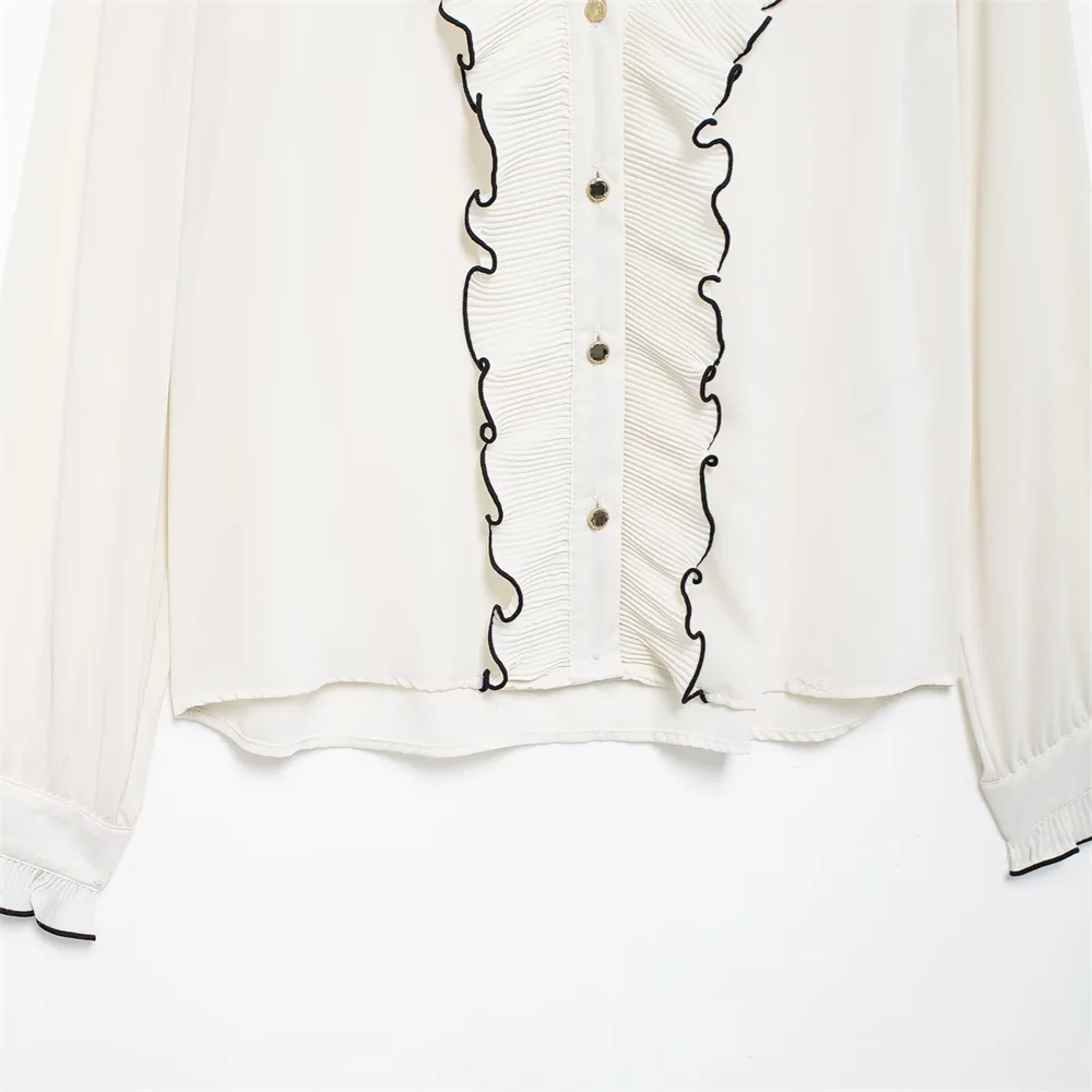 Новинка осени 2024 рубашка RARF с декоративными краями и длинными рукавами V-образным