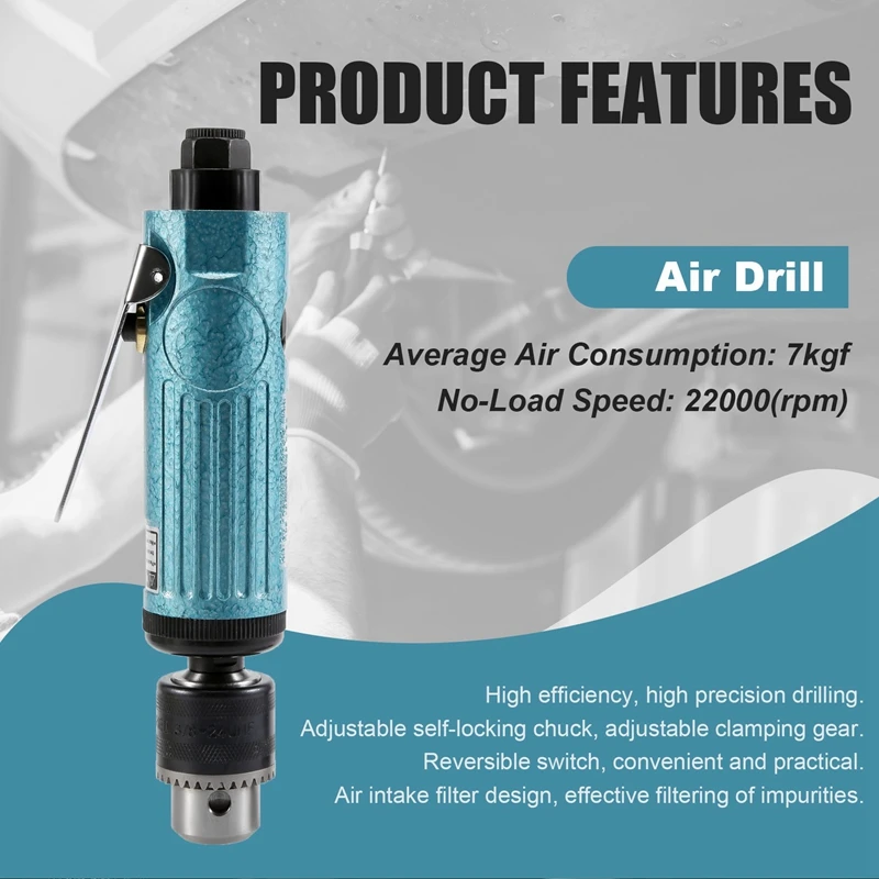 ABHU Tr-5200 22000 об/мин высокоскоростная прямая пневматическая дрель с патроном 1 5-10 мм