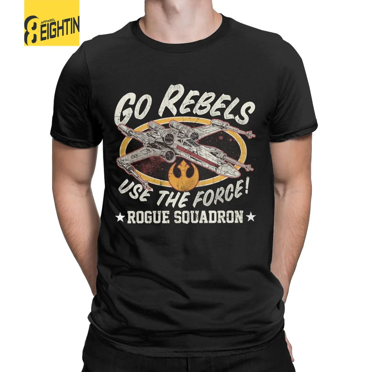 

Disney Men Star Wars Rogue Squadron Clothing Women T-Shirt Round Neck Print Top Female Funny T Shirt