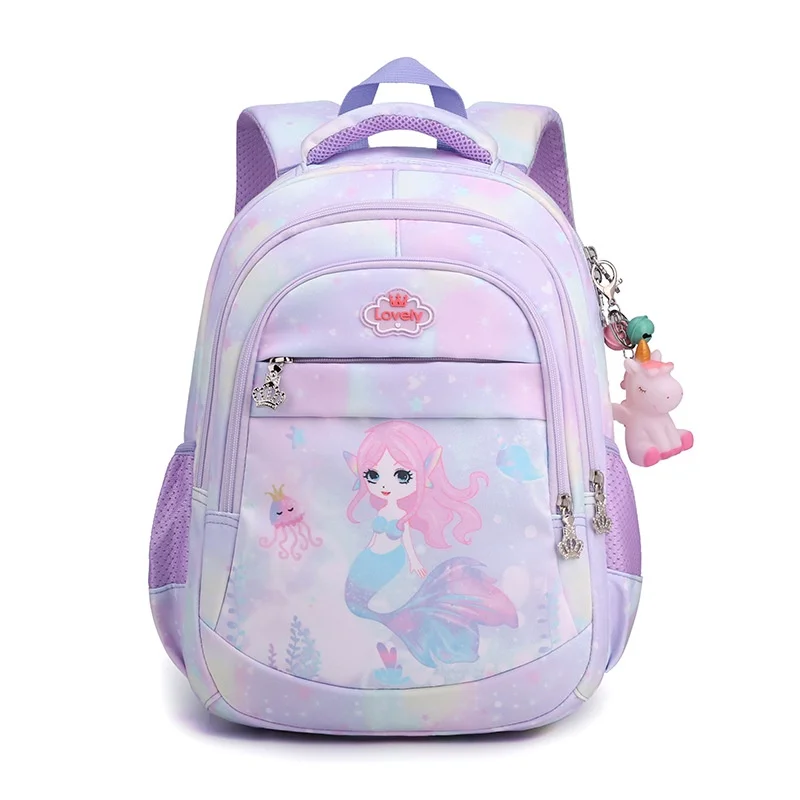Primary School Student Children Cartoon Fashion Backpacks New Girl Princess Sweet Mermaid Popular Schoolbags In Kindergarten Hot