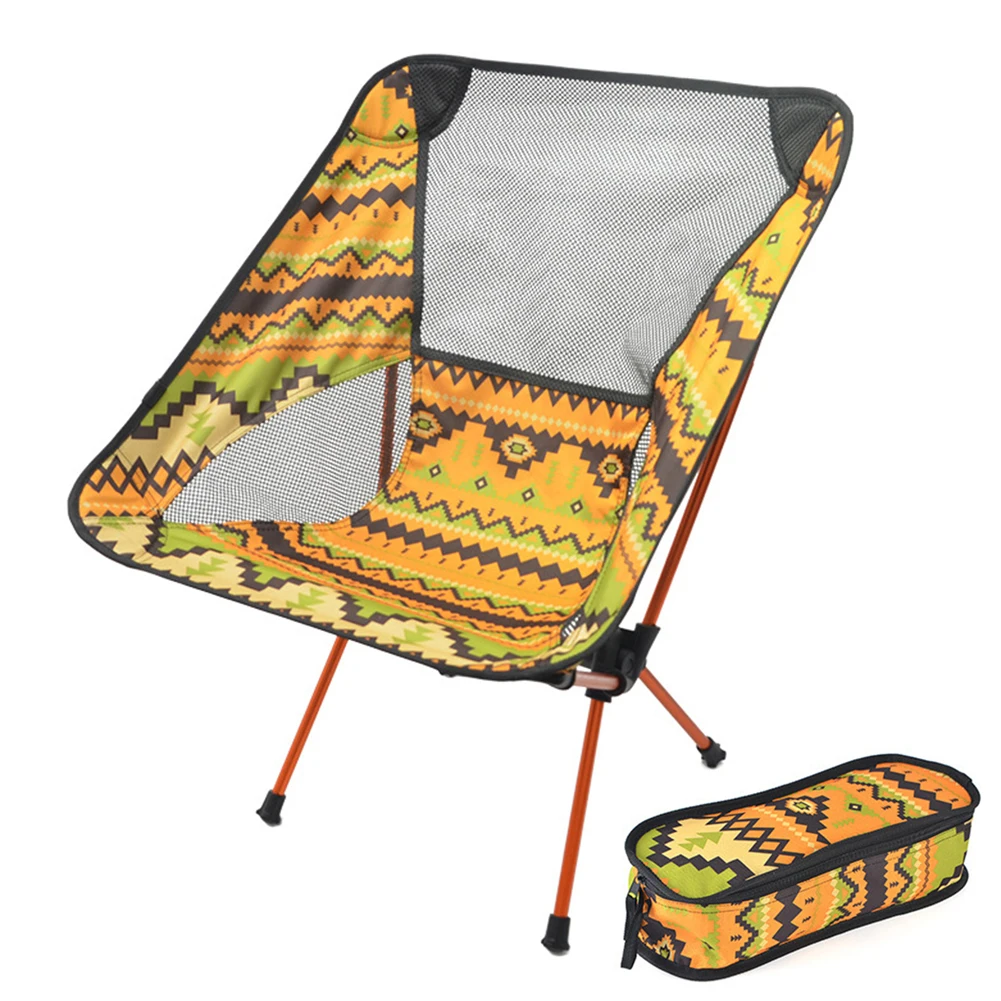 Ультралегкое складное кемпинговое кресло на открытом воздухе для пикника, походов, отдыха, путешествий, пляжа, рюкзака, луна, портативное, рыбалка.