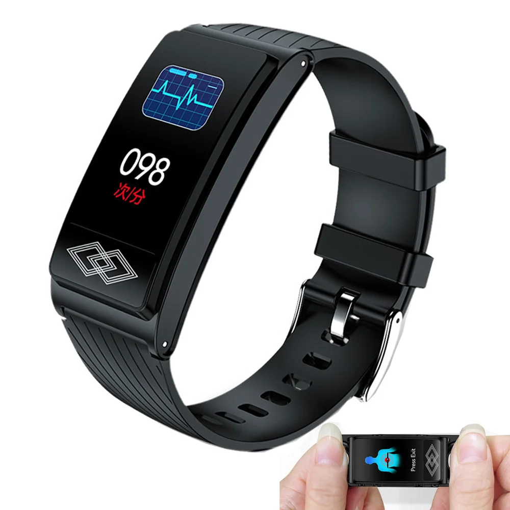 

ECG PPG HRV Smart Bracelet Men Hand ECG Text Electrocardiogram Record Heart Rate Smart Band Waterproof Fitness Wristbands