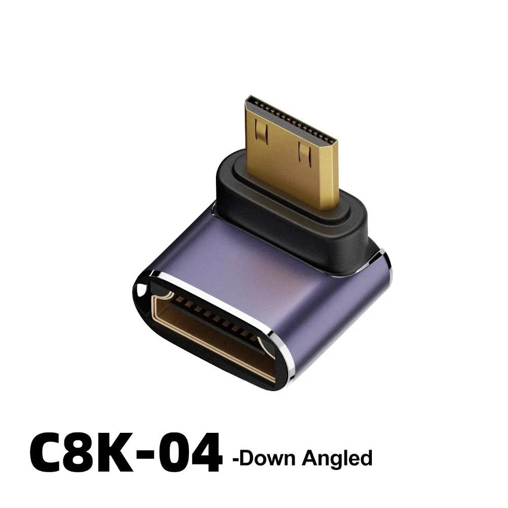 Адаптер, совместимый с HDMI 8K, угловой коннектор 90270 градусов (штекер-гнездо), минимикро HDMI-совместимый удлинитель-коннектор (art.: 3920dad4121b9) - 3920dad4121b9