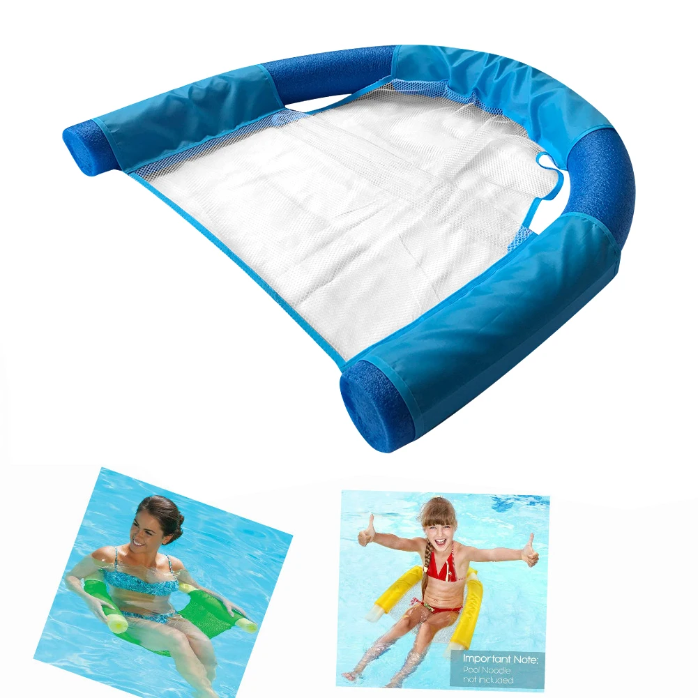 

Kids Adults Floating Chair Beach Ring Noodle Sling Mesh Pool Water Ring Bed Seat for Family Outdoor Swimming Accessories