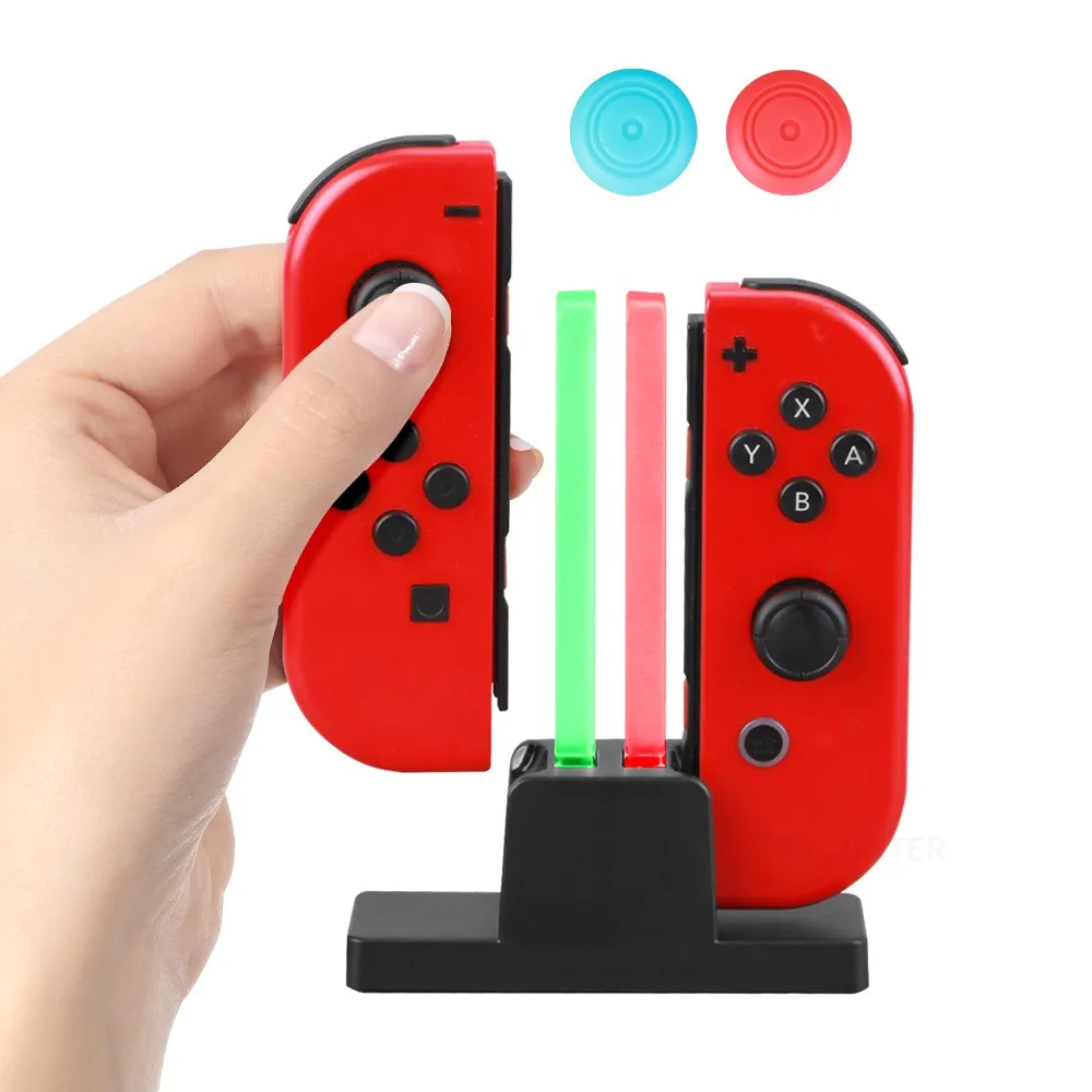 

Dual Charger Compatible with Nintendo Gamepad Controller Joystick Charger Stand Holder LED for Switch OLED NS Joypad Accessories