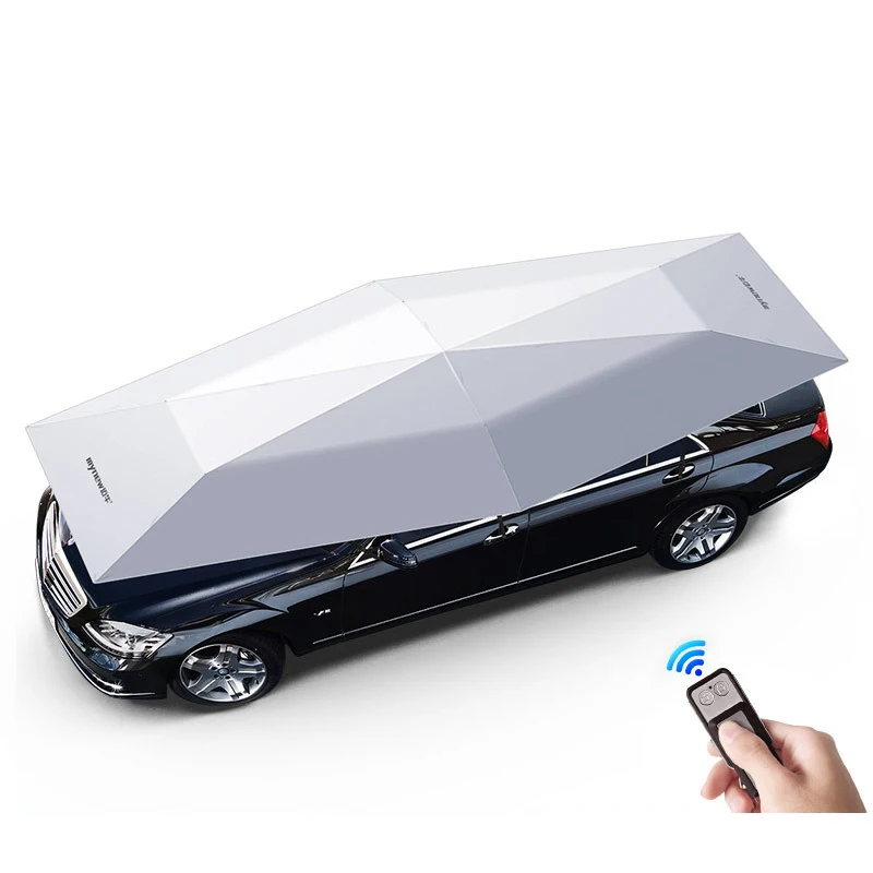 

Portable Folding 4.2m 4.8m Car Sunshade Roof Shade Cover Automatic Car Umbrellas With Remote Control