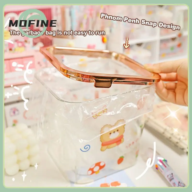 

Cartoon Fashion Desktop Trash Can Student Coffee Table Decoration Storage Bucket Glove Bucket Box Desktop Small Trash Can 2023