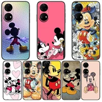 mickey mouse phone case for huawei p50 p40 p30 p20 10 9 8 lite e pro plus black etui coque painting hoesjes comic fas