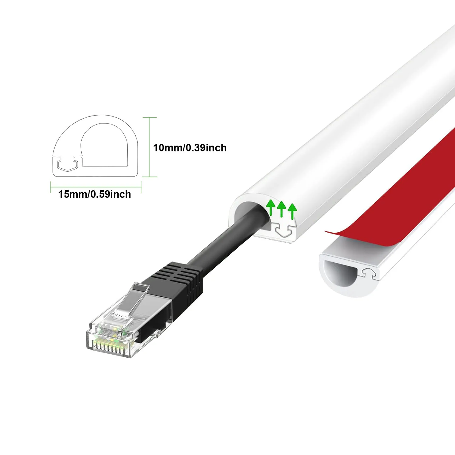 

Гибкий кабель-канал ПВХ 1 метр белый