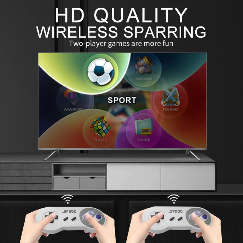 Игровая консоль SF900 в ретро стиле видеокарта HD с 1500 играми для беспроводного