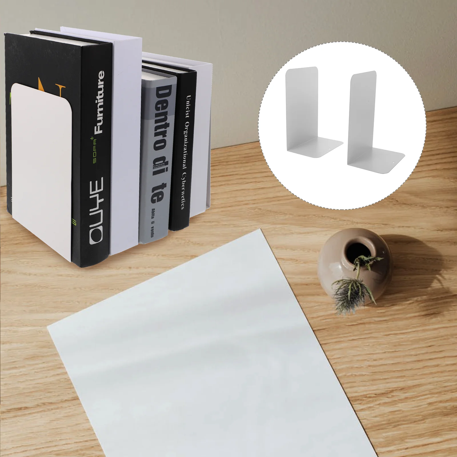 

Book Stand Bookend Metal Stoppers Student Bookends Office Simple Supports Files Desktop Organizer