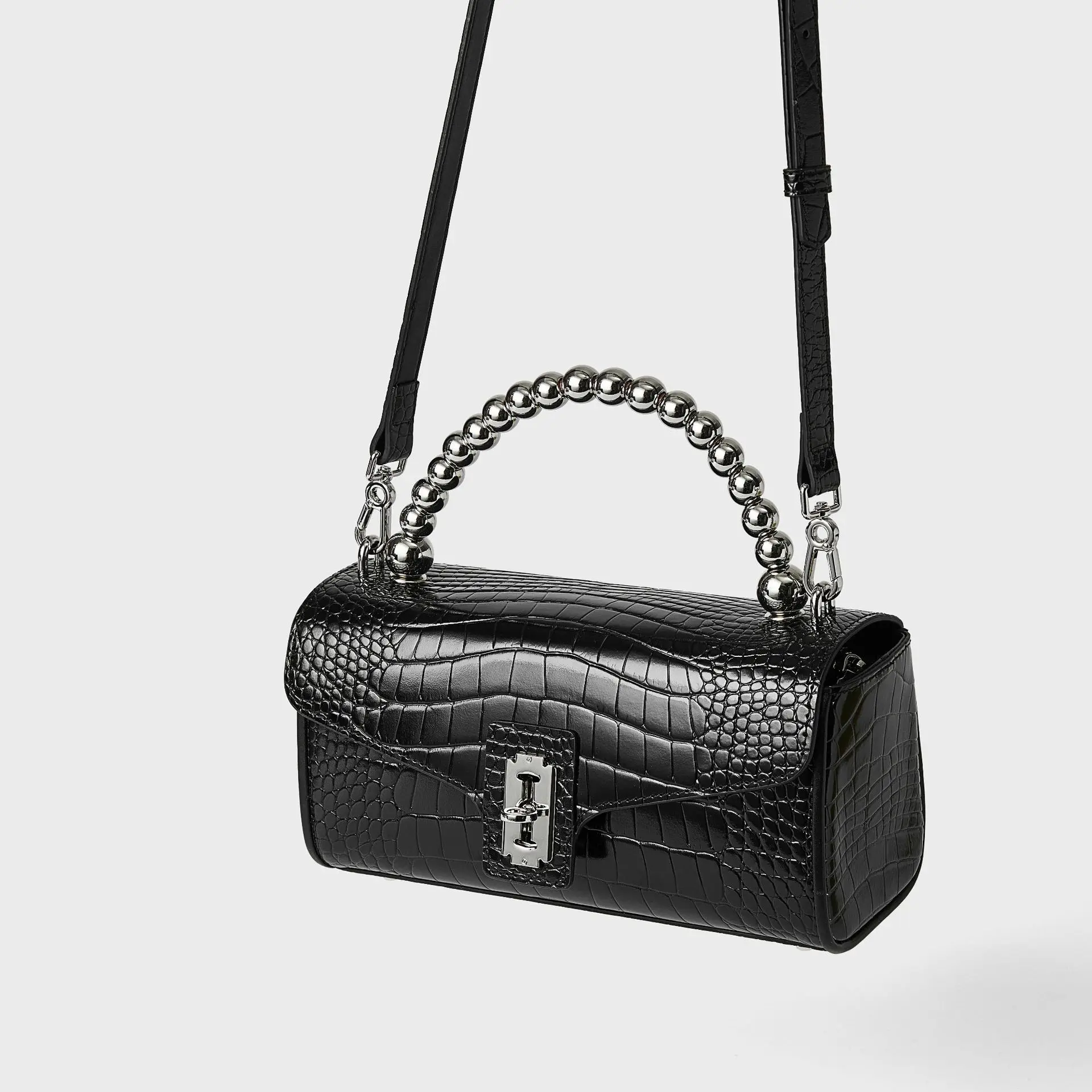 

2022 Fashion New Designer Women's Handbag Leather Women's Bag Crocodile Leather Single Shoulder Bag Chain Diagonal Bag