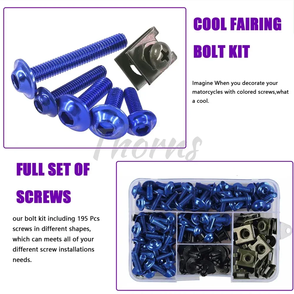 195 шт. комплект болтов обтекателя гайки зажимы для BMW R1200GS ADV R1250GS Adventure F900R F900XR G310R