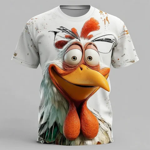 Мужская футболка модная с 3D животным принтом и коротким рукавом летняя повседневная спортивная одежда на открытом воздухе для праздника и вечеринки быстросохнущая дышащая уличная одежда