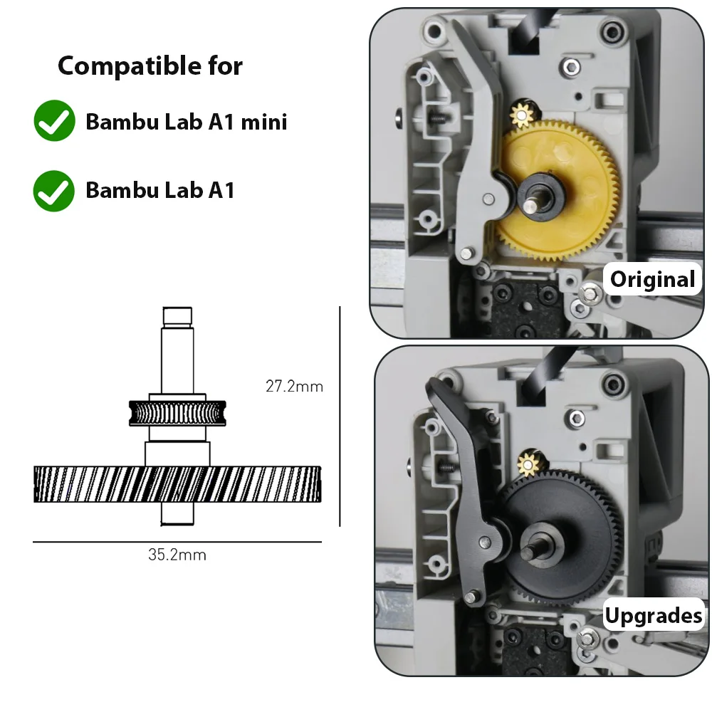 Модернизированная шестерня экструдера в сборе для Bambu Lab A1 экструзионной головки