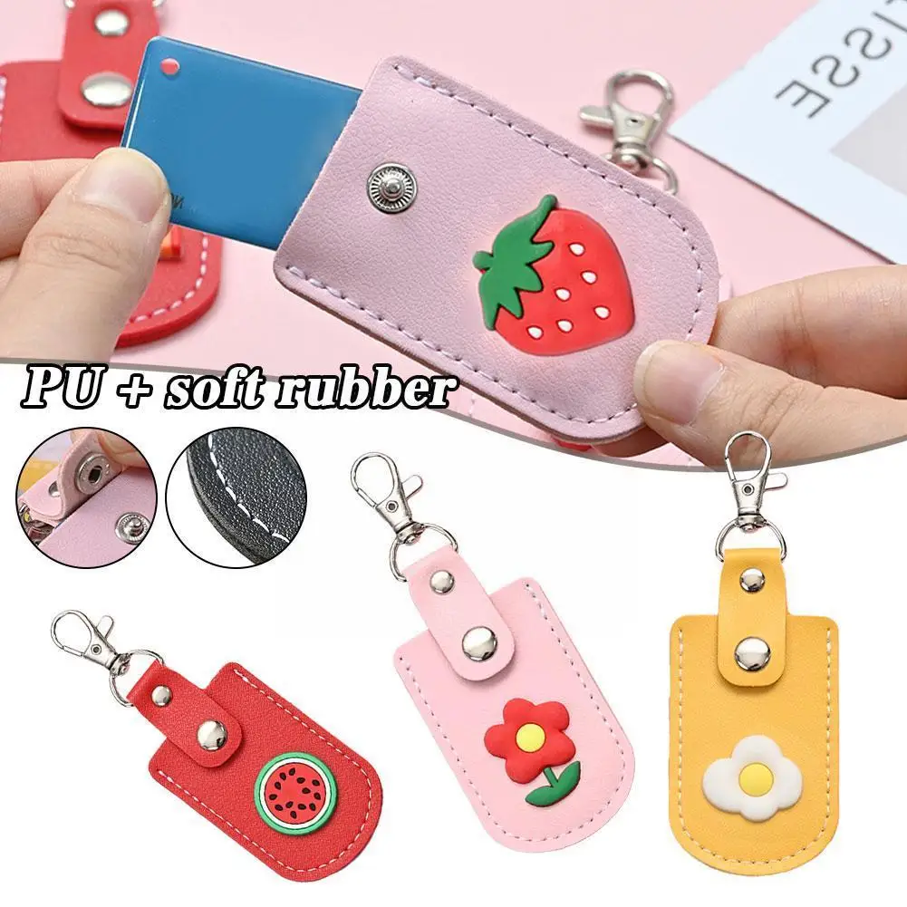 

Мини-сумка для ключей, защитный чехол, сумки с брелоком, кошелек для карт, чехол с застежкой, милый модный мини-держатель с застежкой для карт Leath I8G3